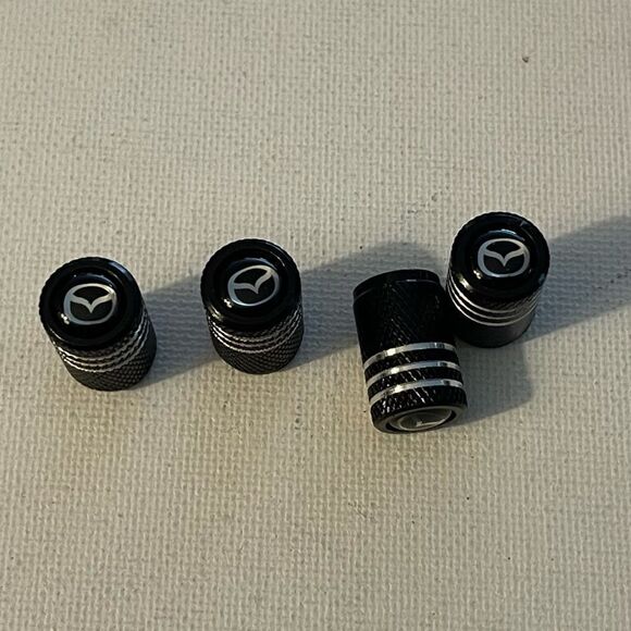 Mazda valve Stem caps in Black set of 4 NWT - Picture 3 of 4